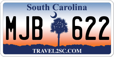 SC license plate MJB622