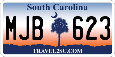 SC license plate MJB623