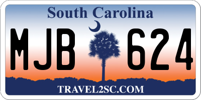 SC license plate MJB624