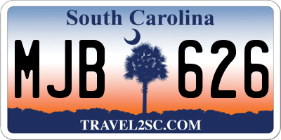 SC license plate MJB626