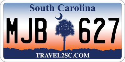 SC license plate MJB627