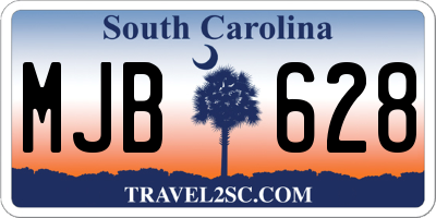 SC license plate MJB628
