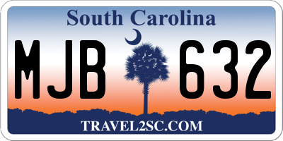 SC license plate MJB632