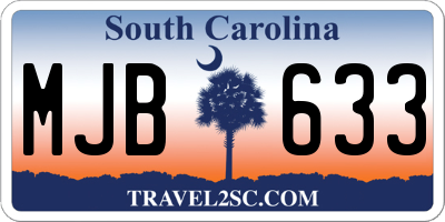 SC license plate MJB633