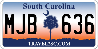 SC license plate MJB636