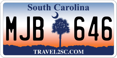 SC license plate MJB646