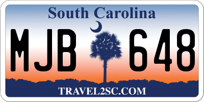 SC license plate MJB648