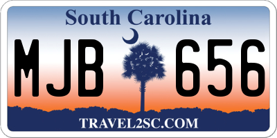 SC license plate MJB656