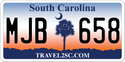 SC license plate MJB658