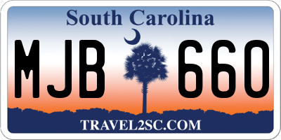 SC license plate MJB660