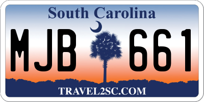 SC license plate MJB661