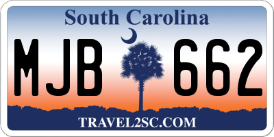 SC license plate MJB662