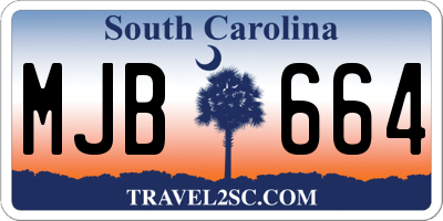SC license plate MJB664