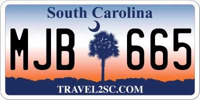 SC license plate MJB665
