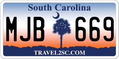 SC license plate MJB669