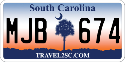 SC license plate MJB674