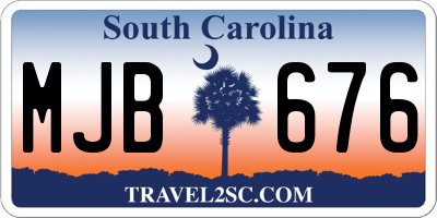SC license plate MJB676