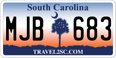 SC license plate MJB683