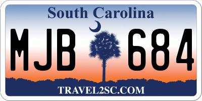 SC license plate MJB684