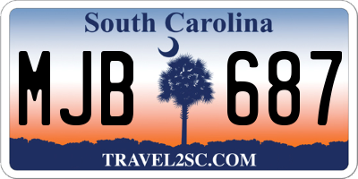 SC license plate MJB687