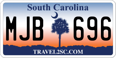 SC license plate MJB696