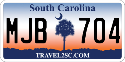 SC license plate MJB704