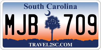 SC license plate MJB709