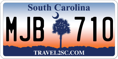 SC license plate MJB710