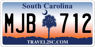 SC license plate MJB712