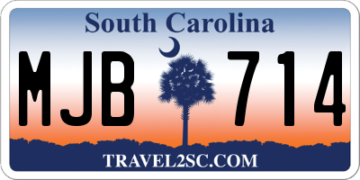 SC license plate MJB714