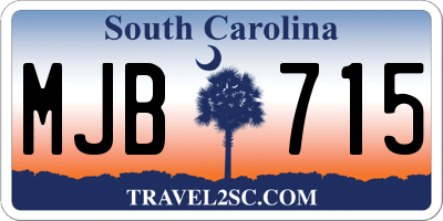 SC license plate MJB715