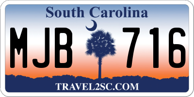 SC license plate MJB716