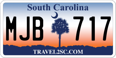 SC license plate MJB717