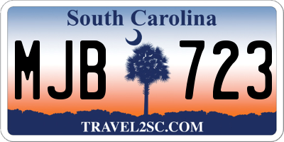 SC license plate MJB723