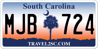 SC license plate MJB724