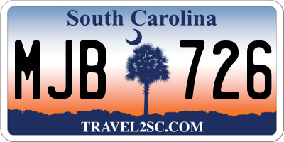 SC license plate MJB726