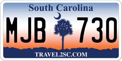 SC license plate MJB730