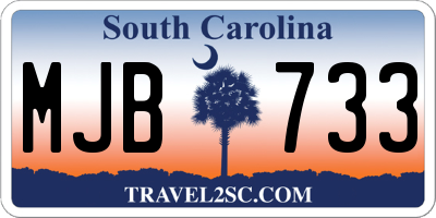 SC license plate MJB733