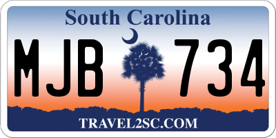 SC license plate MJB734