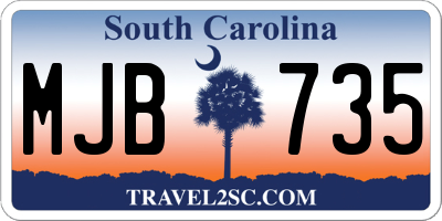 SC license plate MJB735