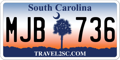 SC license plate MJB736