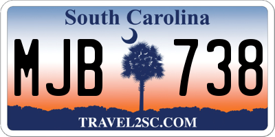 SC license plate MJB738