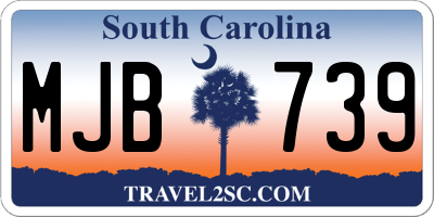 SC license plate MJB739