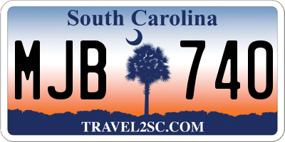 SC license plate MJB740