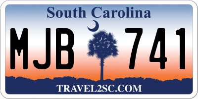 SC license plate MJB741