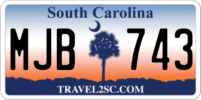 SC license plate MJB743