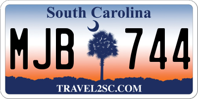 SC license plate MJB744