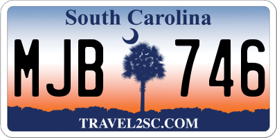 SC license plate MJB746