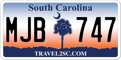 SC license plate MJB747