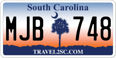 SC license plate MJB748
